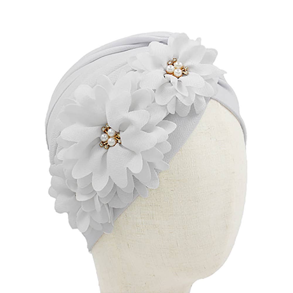 Sensibling Corp. - Vente Turban – femme - Chapeau turban orné de perles florales5