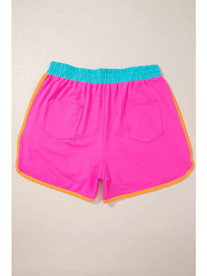LiveFashionWay - Wholesale Lounge Set - Women's - Contrast Trim Cap Sleeve Tee Shorts Set