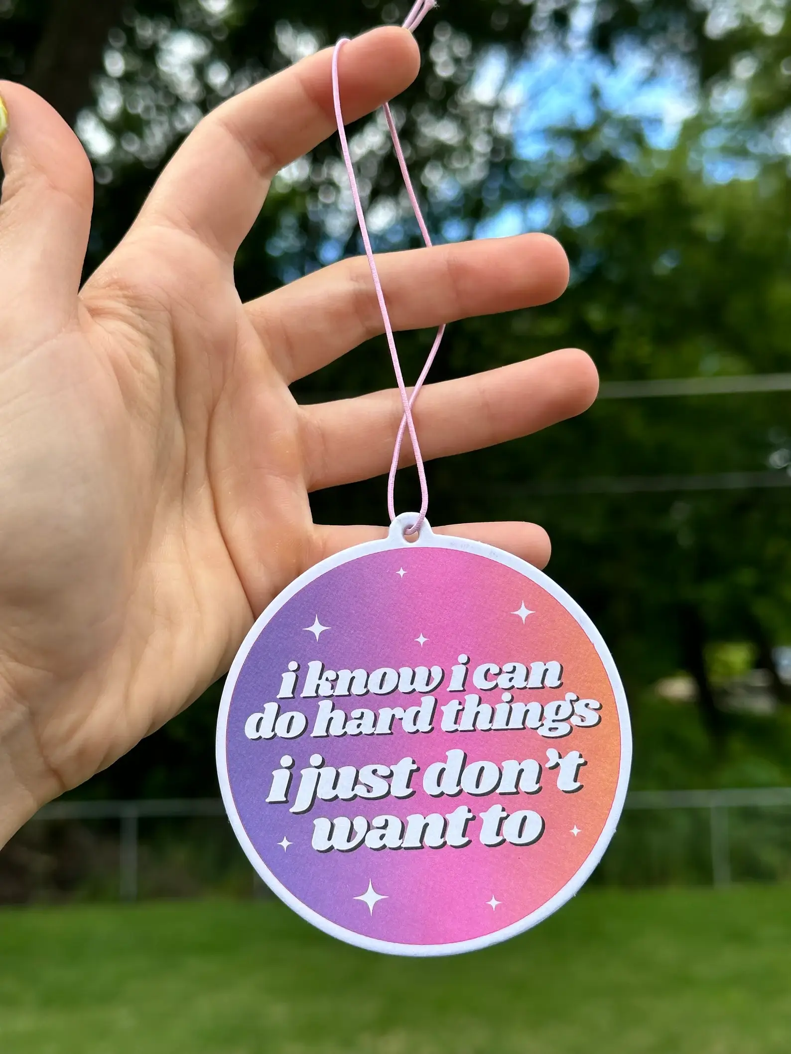 ShlemonArt - Wholesale Car Freshener - Women's - I Know I Can Do Hard Things Car Air Freshener - Lavender1