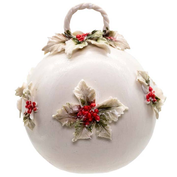 Pallina Natale fatto a mano in Fine Porcellana in Italia per la vendita all'ingrosso da parte di REAL FABBRICA DI CAPODIMONTE S.r.l.