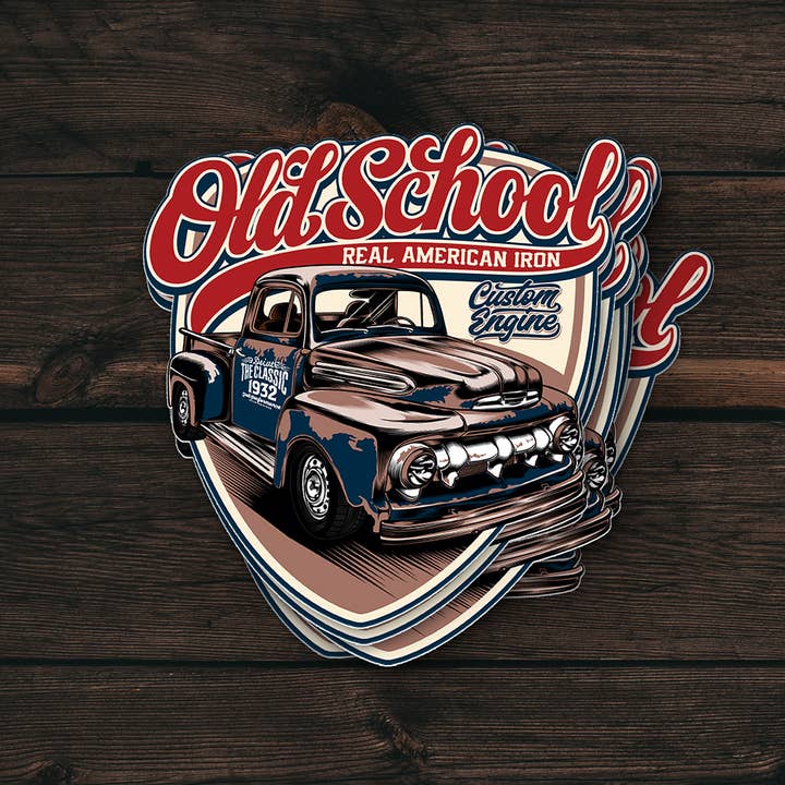 50er Old School Hotrod Aufkleber | Rockabilly Vinyl Abziehbild für den Großhandel von PiggyPrintStickers