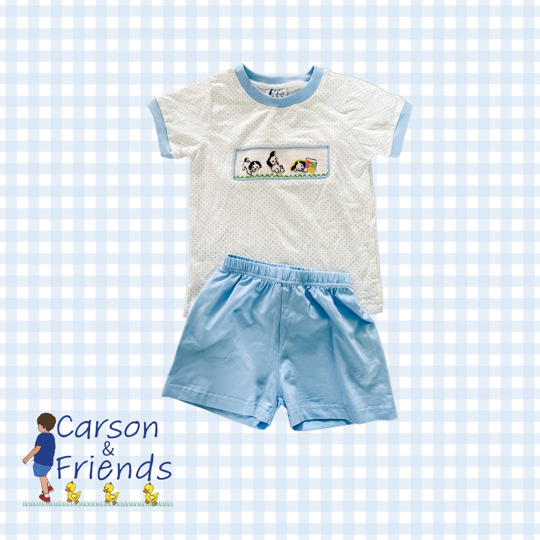 Carson & Friends - Wholesale Top & Short Set - Kids - Carson and Friends Storybook Puppy Short Set