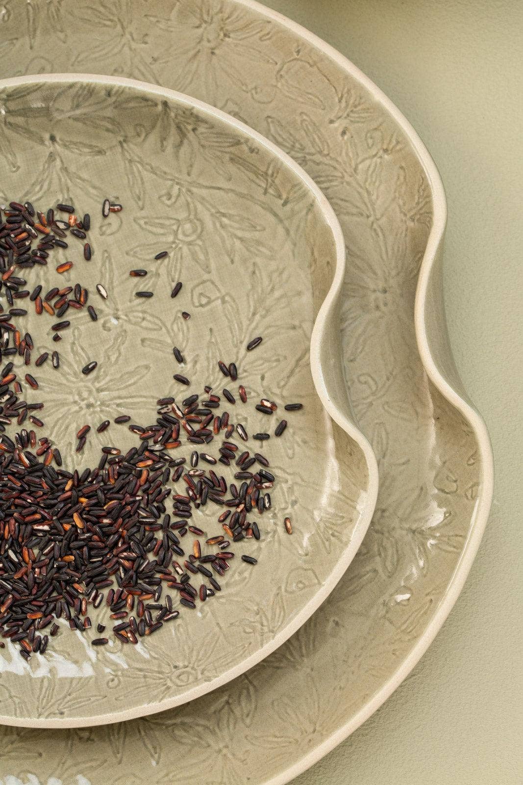 Nugu Handicrafts Inc. - Wholesale Platter - Turning Medium Serving Platter Vastra (Set of 2)5