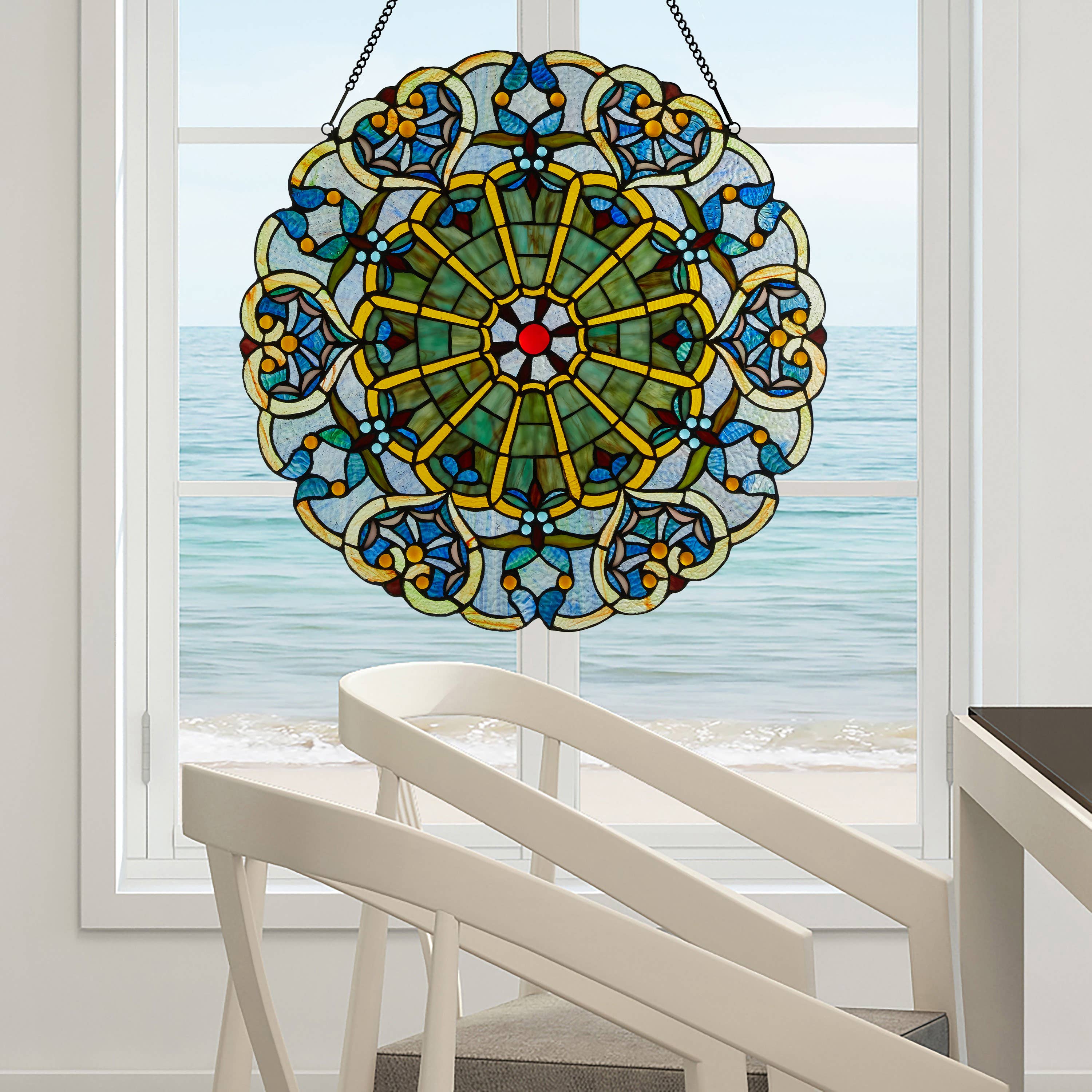 River of Goods - Wholesale Suncatcher - 22"W Webbed Heart Stained Glass Window Panel5