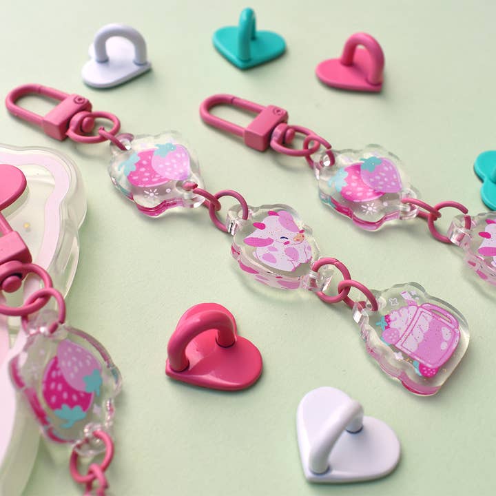 Strawberry Milk Keychain Charm for wholesale by The Moonborn
