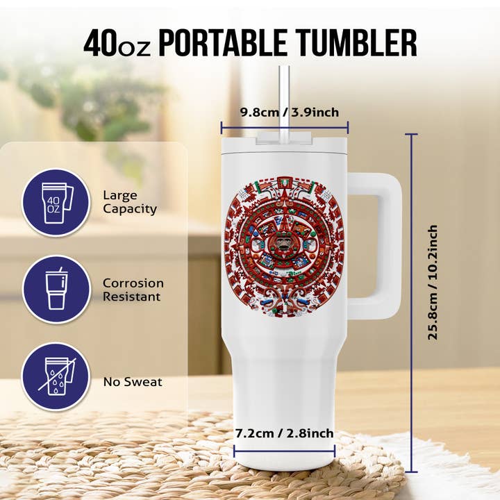 3dRose - Wholesale Insulated Mug/Tumbler - 3dRose, The ancient Sun Mayan Calendar from pre-Columbian Mexico., Tumbler6