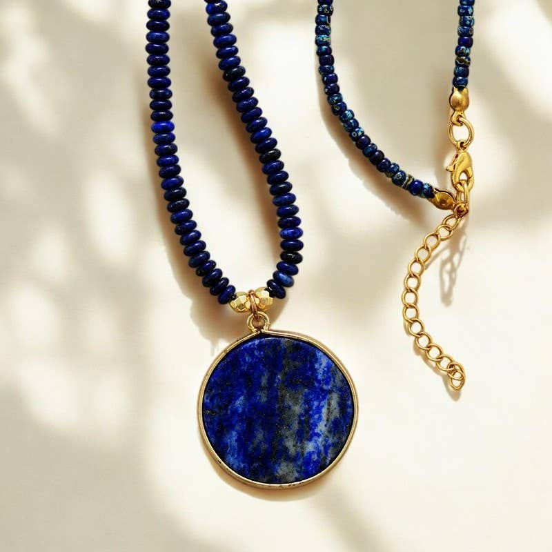 Cape Diablo - Vendita all'ingrosso Collana con ciondolo/pendaglio - Collana calmante con perline in lapislazzuli2