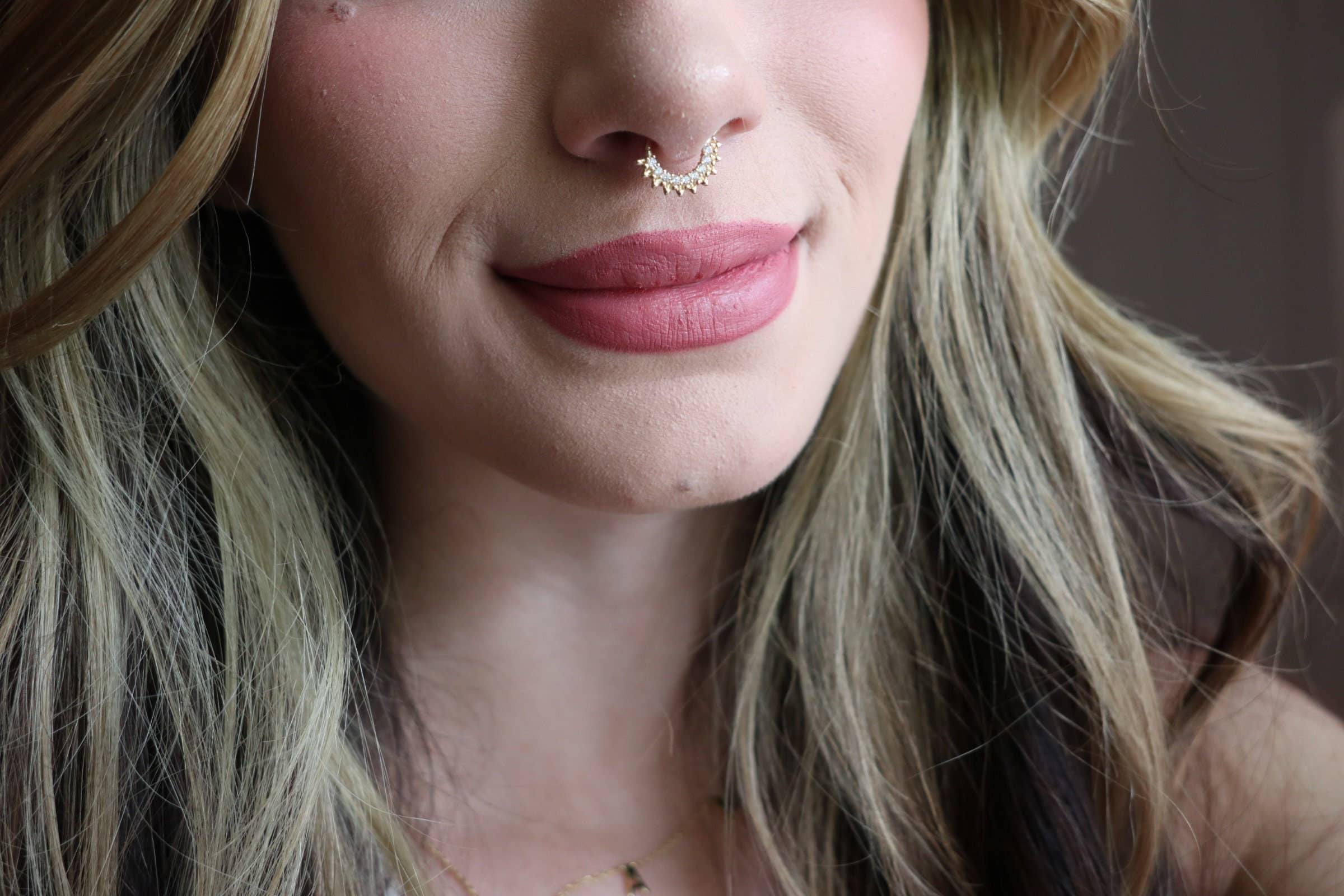 Zahav Jewelry - Wholesale Multi-Stone Ring - 10kt Solid Gold Septum Ring, Daith Piercing, Nose Hoops #111