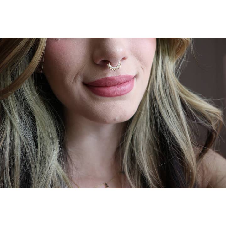 Zahav Jewelry - Wholesale Multi-Stone Ring - 10kt Solid Gold Septum Ring, Daith Piercing, Nose Hoops #111