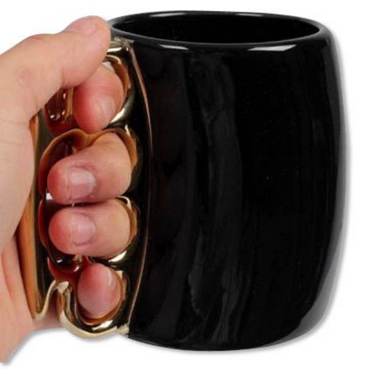 CALIBER GOURMET / CAMPCO - Wholesale Coffee Mug - Brass Knuckle Mug, Black and Gold