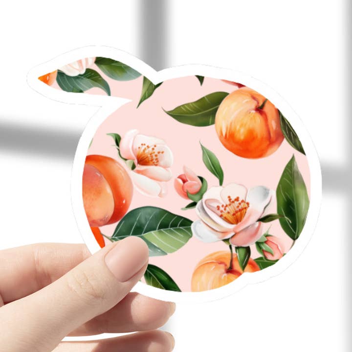 Autocollant floral Summer Peach pour la vente par Handmade Hope