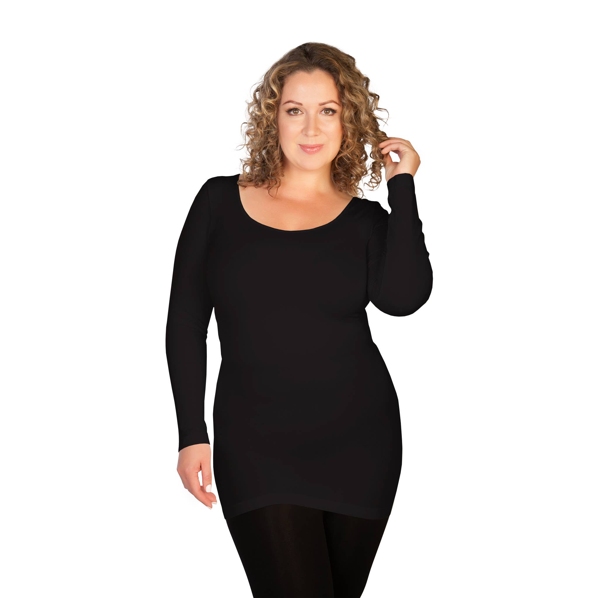 Skinnytees - Vente Tunique – femme - Tee-shirt à manches longues à encolure dégagée0