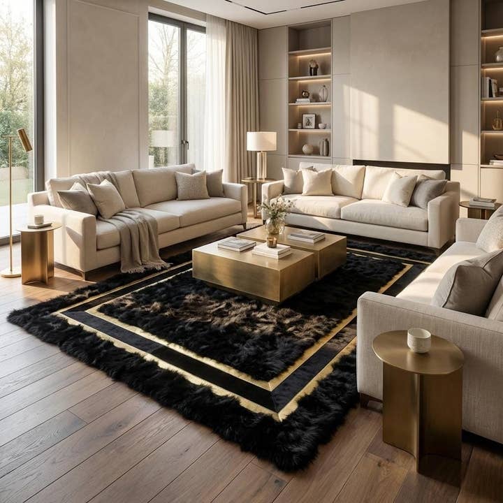 Real Tuscan Sheepskin Rug, Long Curly Fur Area Rug, Tibetan Lamb Style, White Fluffy Bedroom Carpet, Soft Mongolian Fur Throw for wholesale by Karelias And Sons