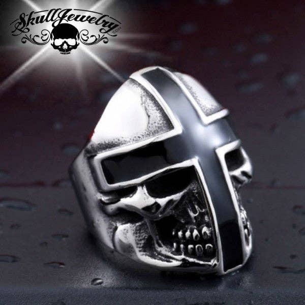 SkullJewelry.com - Venta al por mayor Alianzas - Anillo de Calavera de Cruzado Sagrado - Símbolo de Poder y Protección (#654)