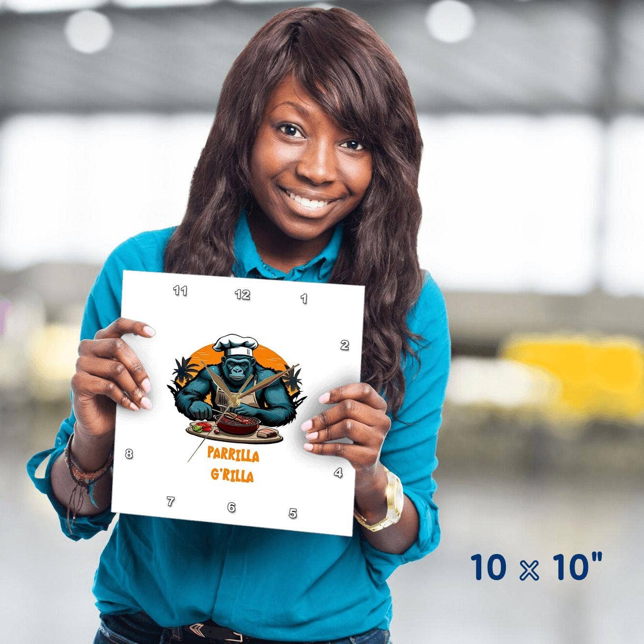 3dRose - Wholesale Wall Clock - 3dRose, Parrilla Grilla Master BBQ Griller Fun Pun, Wall Clock3