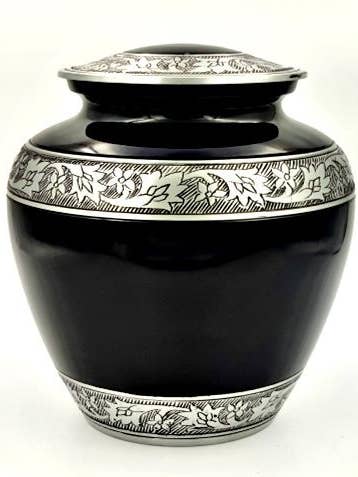 Urne funéraire en laiton rouge cramoisi moucheté avec gravure à la main pour la vente par 1 DOLLAR IMPORTS, LLC