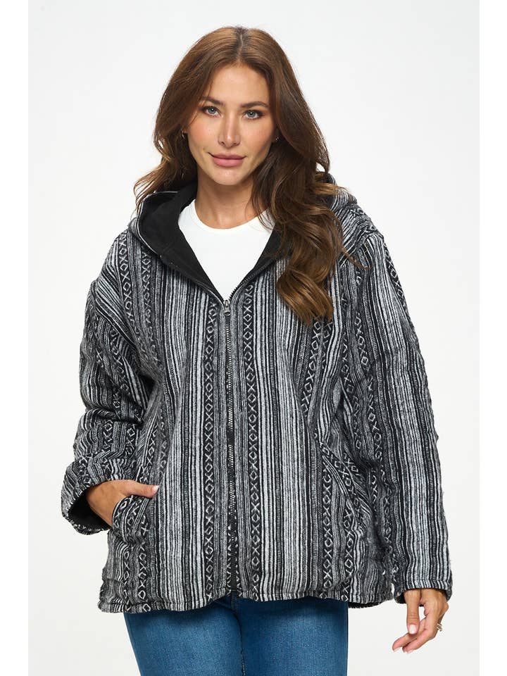 Kathmandu Imports - Wholesale Hoodie - Women's - Unisex Hoodie Zip Jacket (KT-950)3