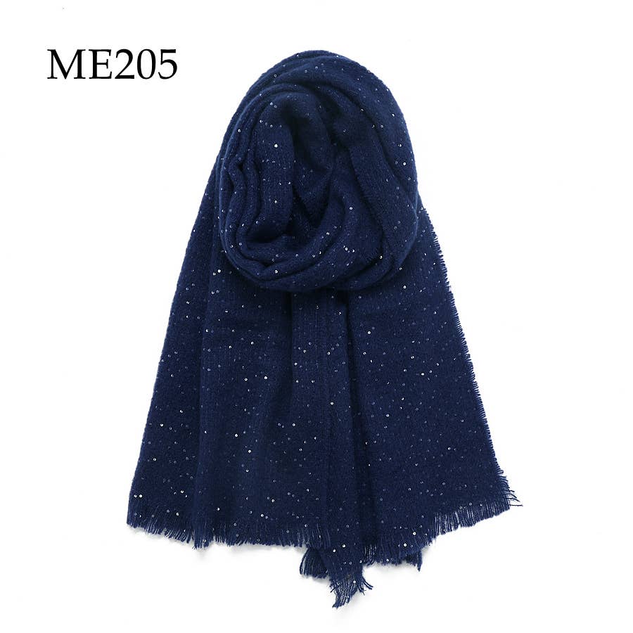 Adorro – wholesale Scarf – Women's – Soft Chunky Knit Metallic Shimmer Solid Scarf (14 colors) 11