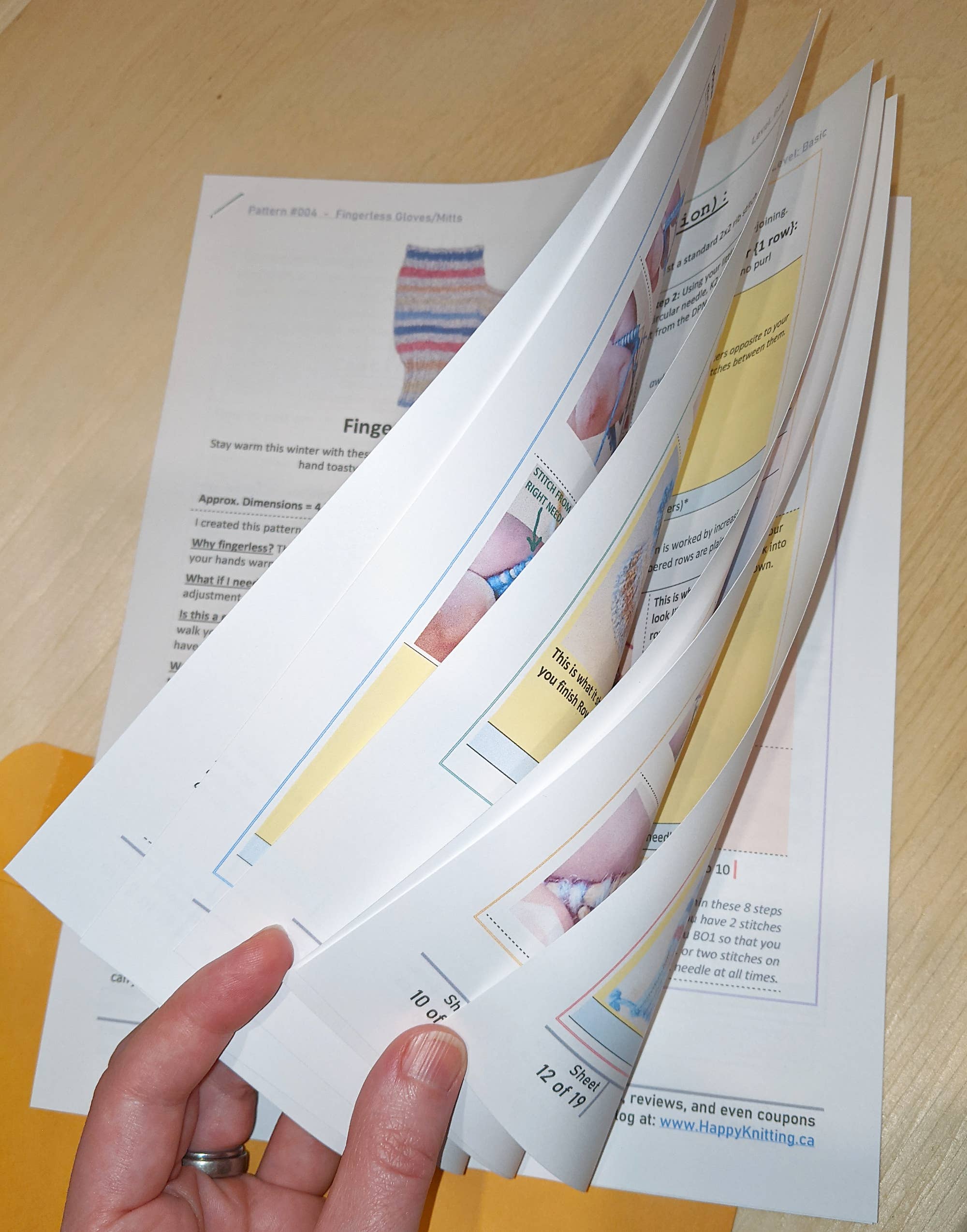 BeeGreen & CraftsPlannersPlus - Wholesale Knitting/Crochet Supplies - PRINTED Visual Knitting Pattern Fingerless Gloves6