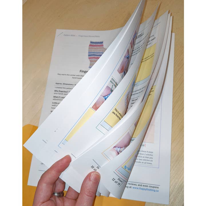 BeeGreen & CraftsPlannersPlus - Wholesale Knitting/Crochet Supplies - PRINTED Visual Knitting Pattern Fingerless Gloves6