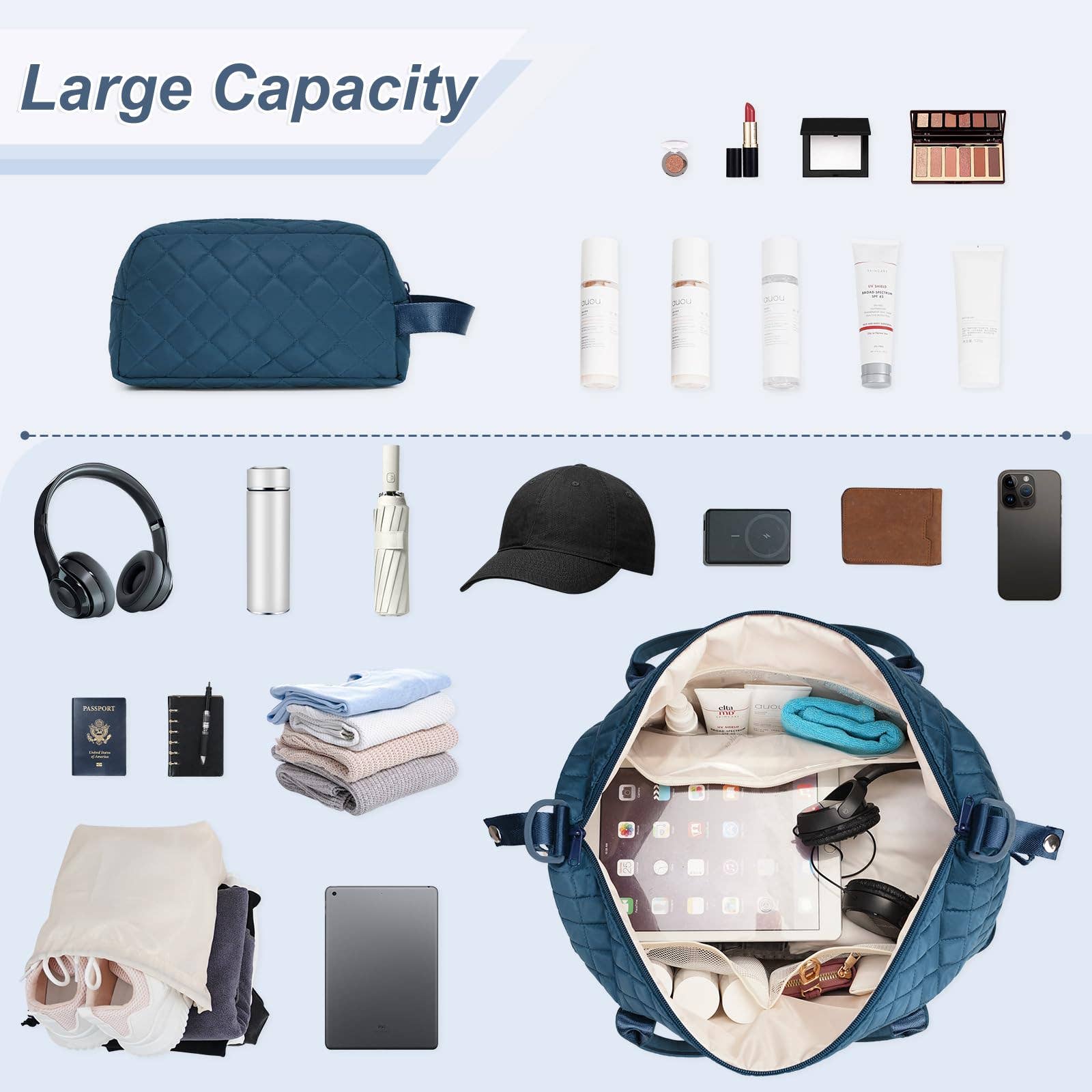 wandf – Engroshandel Stor rejse- og weekendtaske - Dame – Carry On Weekender-taske med skorum Rejsetaskesæt20