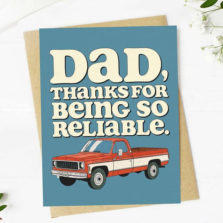 Big Moods - Wholesale Father's Day Card - "Dad, thanks for being so reliable" Truck Father's Day Card3