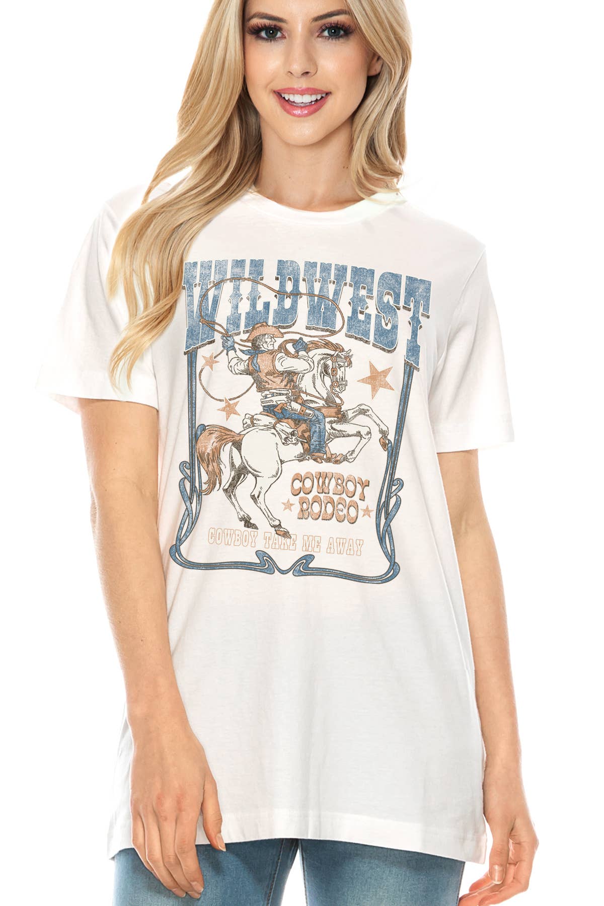 Amused by Blue - Wholesale Screen Printed T-Shirt - Women's - WILD WEST3