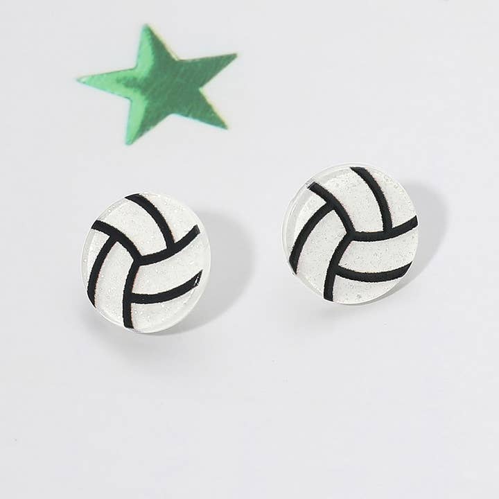 Sensibling Corp. - Vente Clous d'oreille - Boucles d'oreilles clous en résine pailletée en forme de baseball6