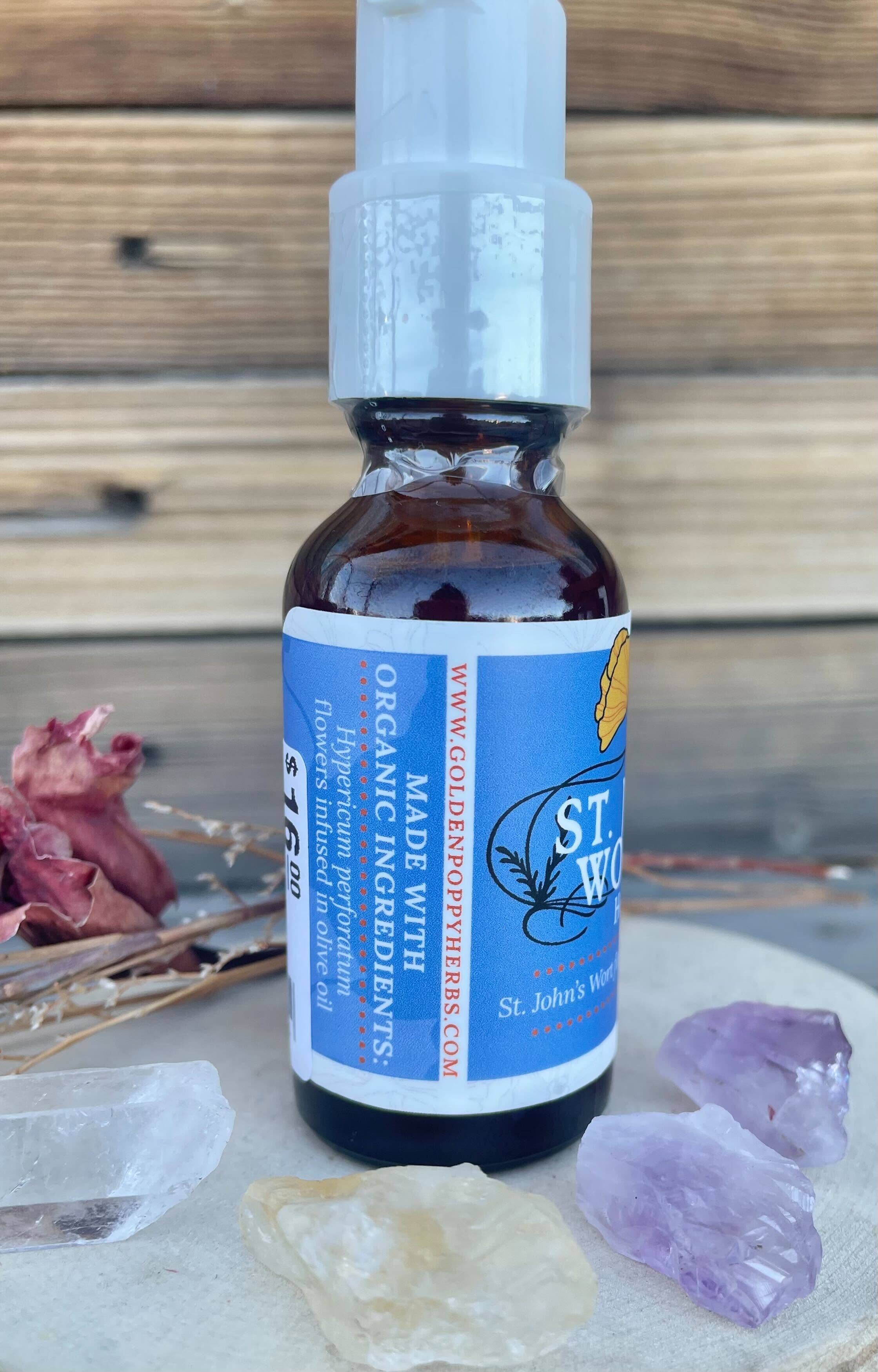 Golden Poppy Herbal Apothecary - Wholesale Bath/Body Oil - Saint (St.) John's Wort Flower Infused Olive Oil, Organic, 1oz bottle5