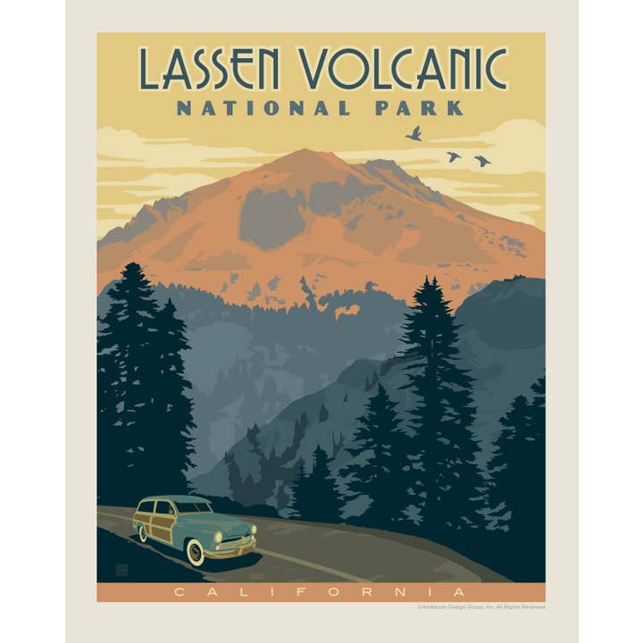 Impression Lassen Volcanic 20 cm x 25 cm pour la vente par Tourist Courts