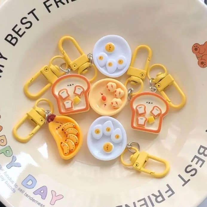 K-Wonderland - Wholesale Keychain - Women's - Breakfast Mini Keyring Key Chain Collection- Open Pack