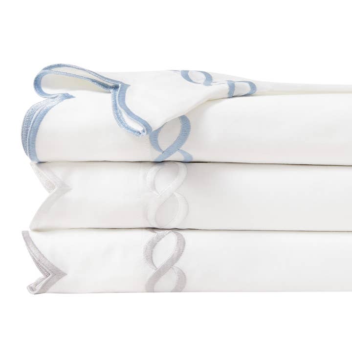 Mélange Home - Wholesale Bedding Pillowcase/Sham - 600 Thread Count Scallop Rope Embroidered Cotton Euro Sham Pair1