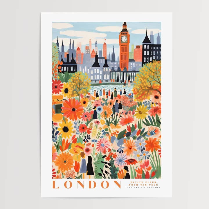 London Flower Market Poster for wholesale by Enchanted Sights
