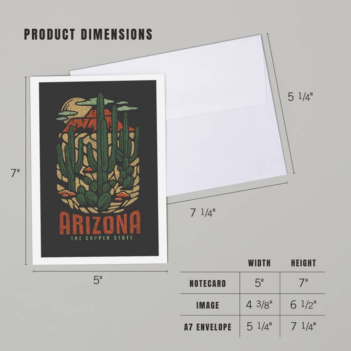 Lantern Press – wholesale Everyday greeting card – GREETING CARD Arizona, Distress Vector Shapes4