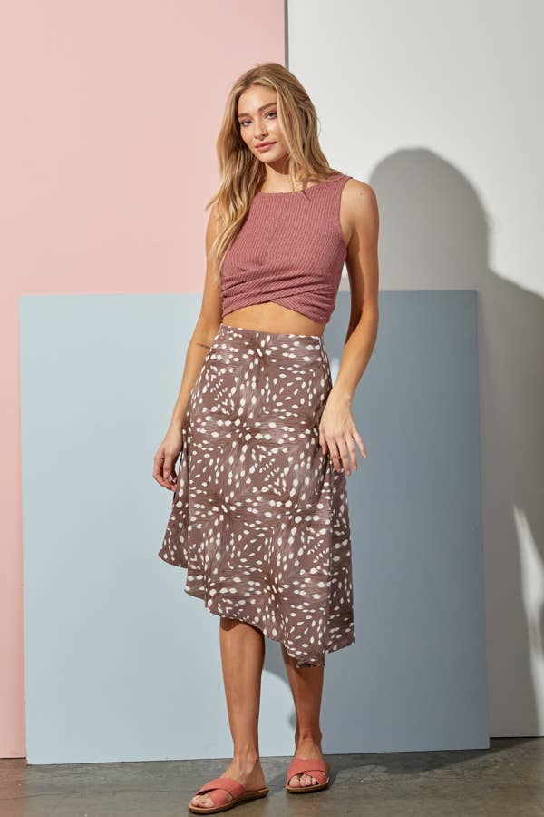 JADE BY JANE - Wholesale Skirt - Women's - Animal Print Asymmetrical Midi Skirt14