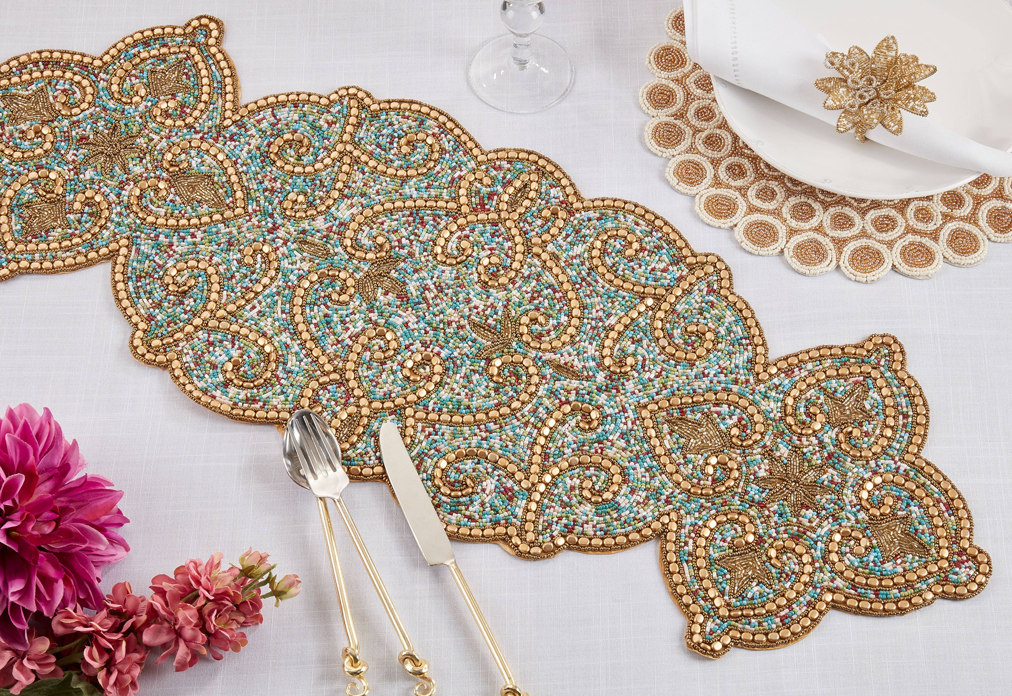 Gold Beaded Runner for wholesale on Faire1