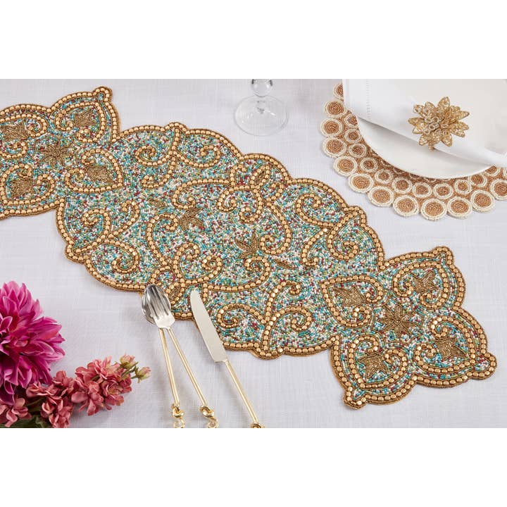 Gold Beaded Runner for wholesale on Faire1