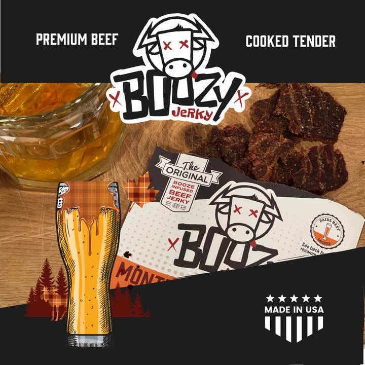 Boozy Jerky - Wholesale Jerky - Montreal Maple Spice Lager Beef Jerky6