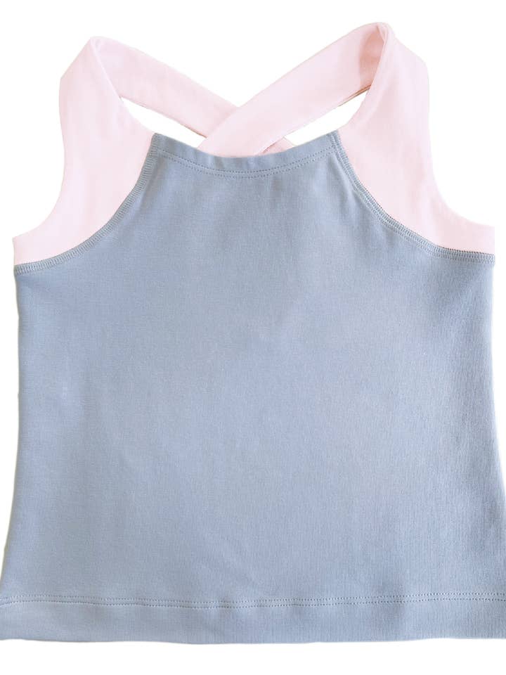 Lemon Loves Lime Boutique - Wholesale Tank Top - Kids - GIRL-Cross Back Tank-Violet