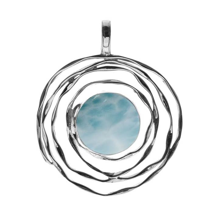 Lexi spider web with larimar pendant for wholesale by Kali Ma Designs - Sterling Silver Jewellery