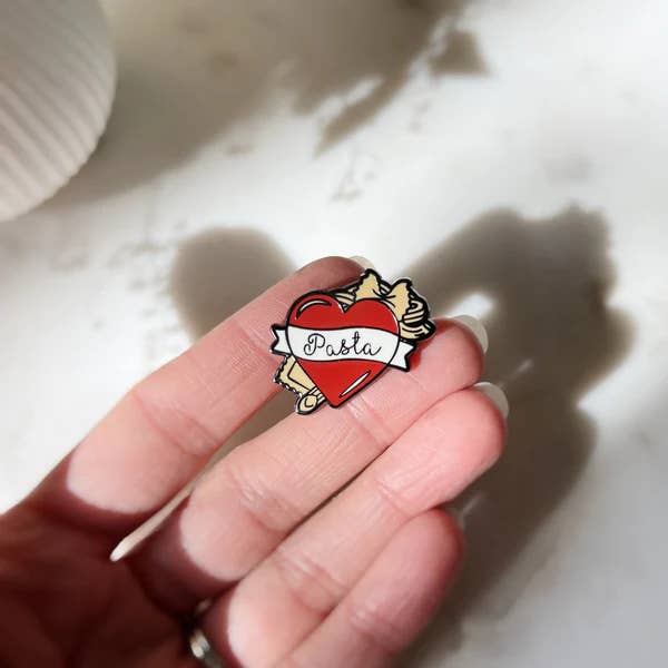Lassoed Moon - Wholesale Lapel Pin/Button - Pasta Lover's Enamel Pin2