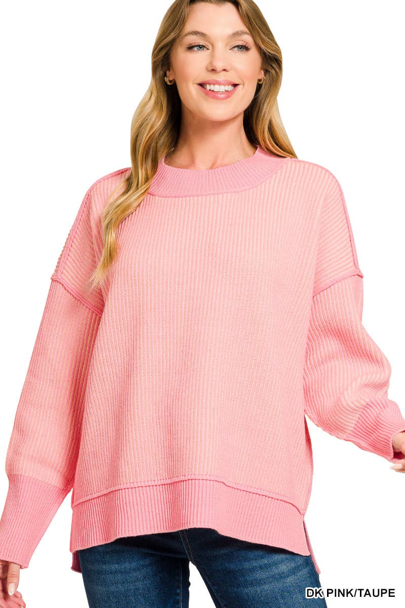 Vanilla Monkey - Wholesale Knit Sweater - Women's - Exposed Seam Two Tone Sweater12