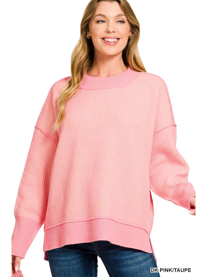 Vanilla Monkey - Wholesale Knit Sweater - Women's - Exposed Seam Two Tone Sweater12