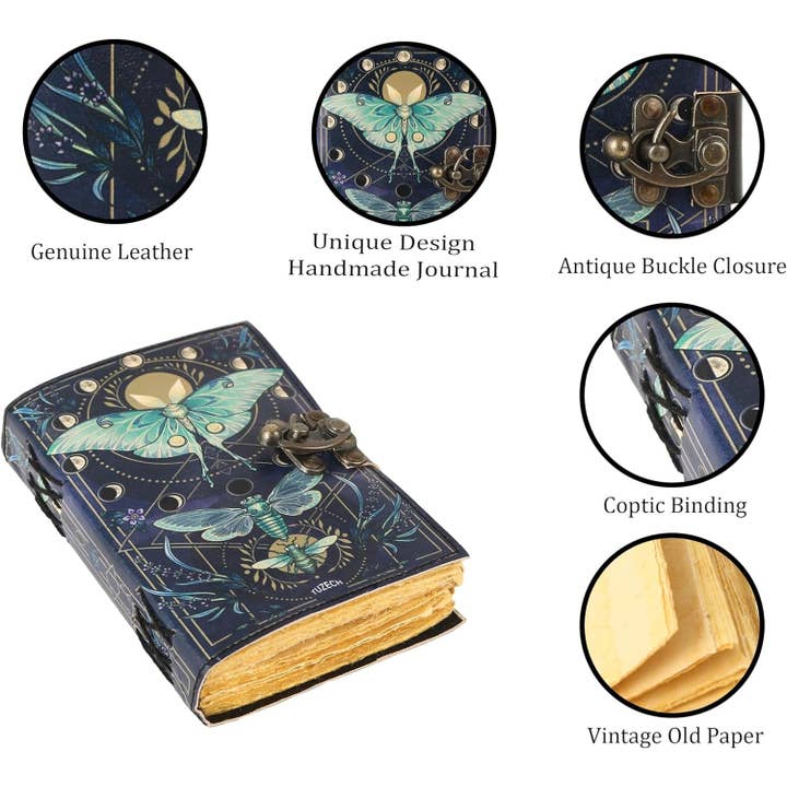 Tuzech Leather – wholesale Journal och dagbok – TUZECH läderklätt anteckningsbok med grimoirestil och ojämna kanter för män och kvinnor55