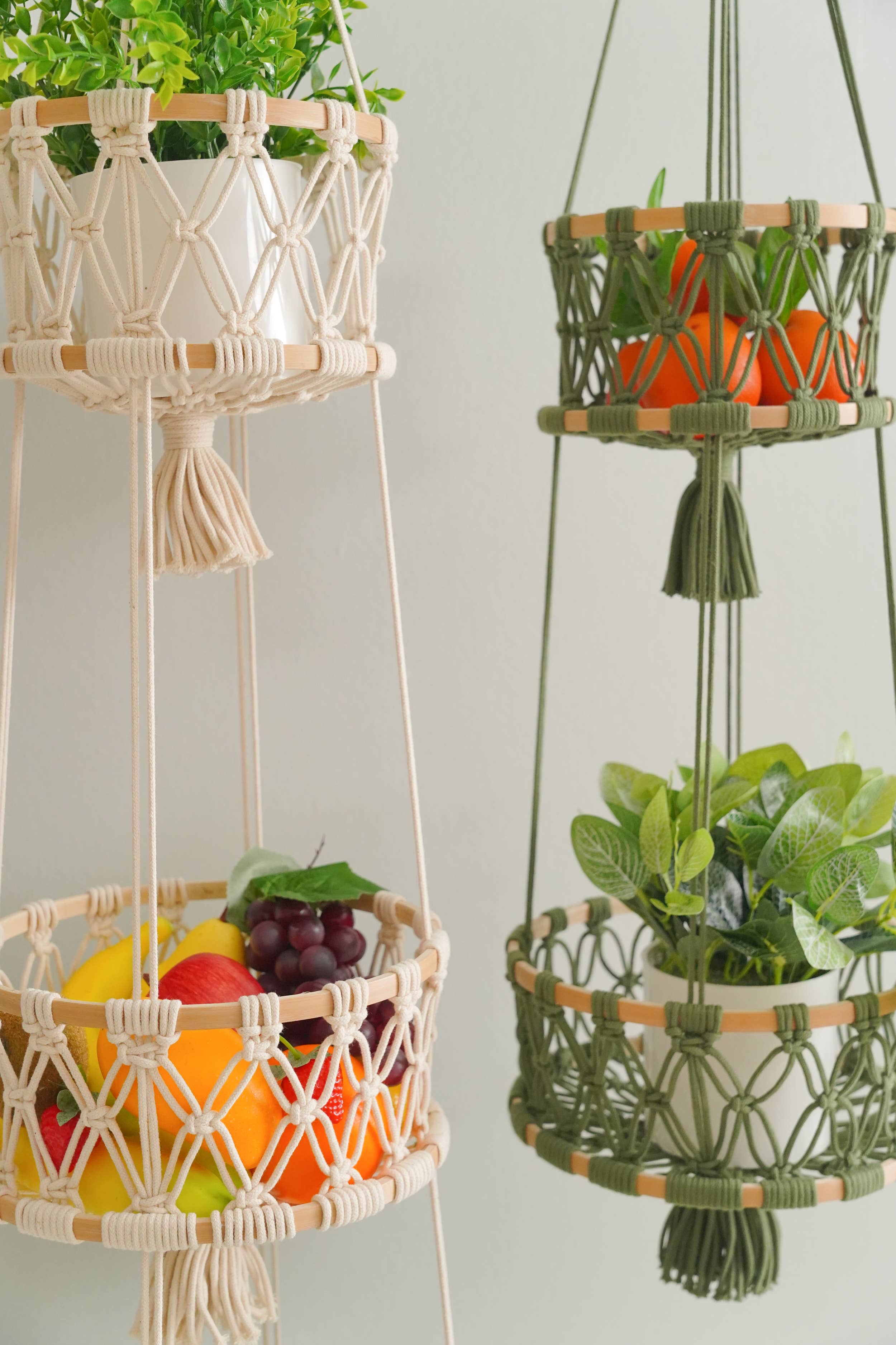 BeanDaikon - Vente Jardinière suspendue - Corbeille à fruits suspendue H969