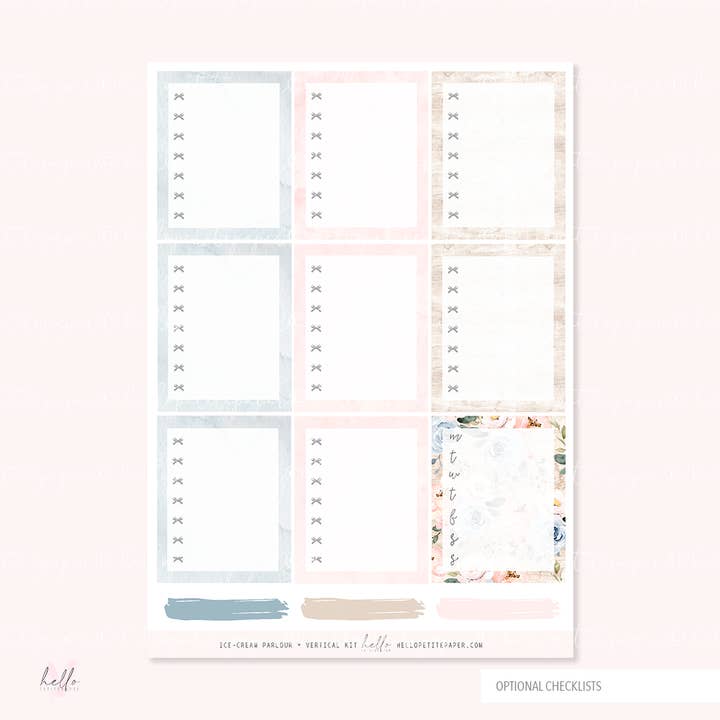 Isbutik - planlægger klistermærkesæt for engroshandel hos Hello Petite Paper