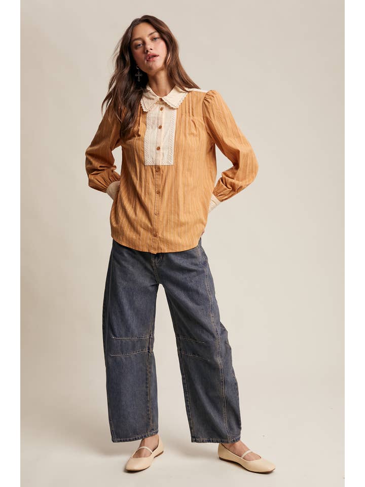 Listicle - Wholesale Buttoned-down shirt – Women's - Victorian Contrast Lace Blouse32