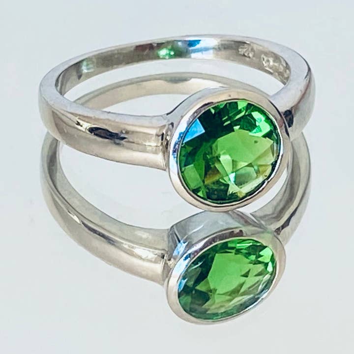 Mt St Helens Helenite May Birthstone Sterling Silver Ring for wholesale by Twan Kee Jewelry