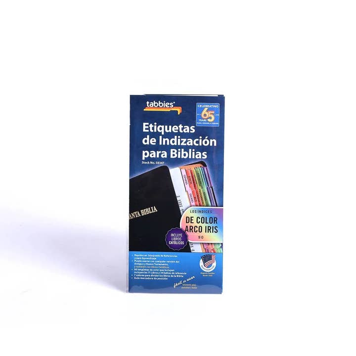 Bible Index Tabs Catholic Spanish Rainbow Tabbies Pack of 10 for wholesale by Swanson Christian Products