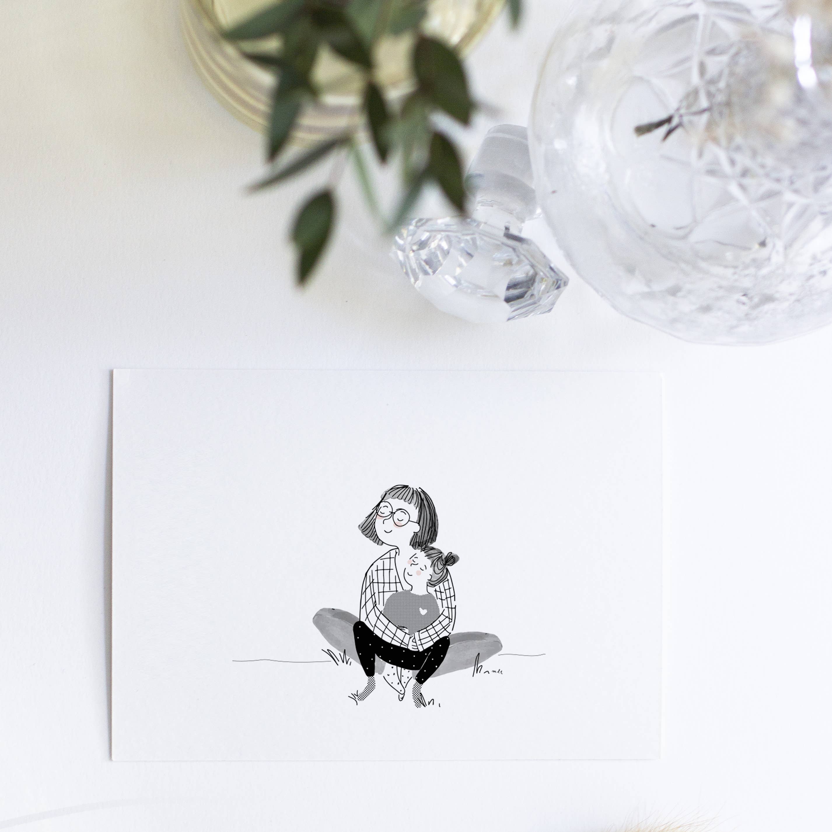 MY LOVELY THING – Großhandel Muttertagskarten – Karte Zärtlichkeit - Mama und Mädchen1